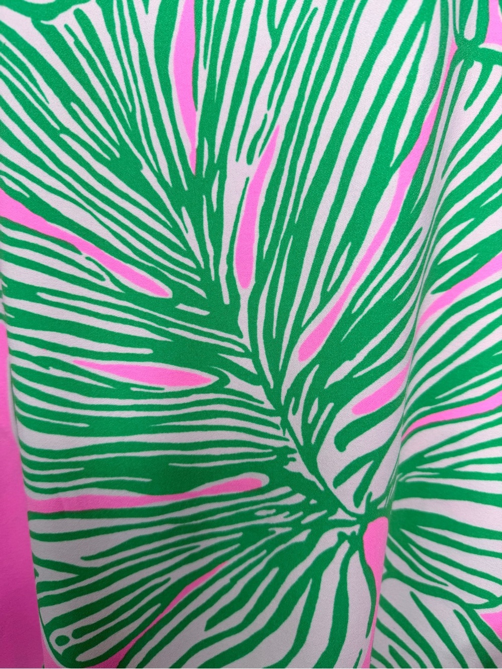 Lilly Pulitzer Donna Romper “Who Let the Fronds Out” Pink Green Print Size 10 - Picture 8 of 13